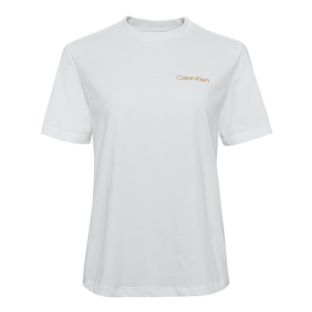 Calvin Klein Jeans Atasan Pendek Putih Wanita Logo Putih XL