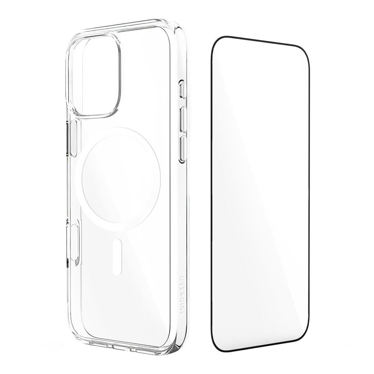 OVERDIGI Aurora V3 magnetic yellow filter anti-drop transparent case with full tempered glass protector for iPhone 16 Pro Max