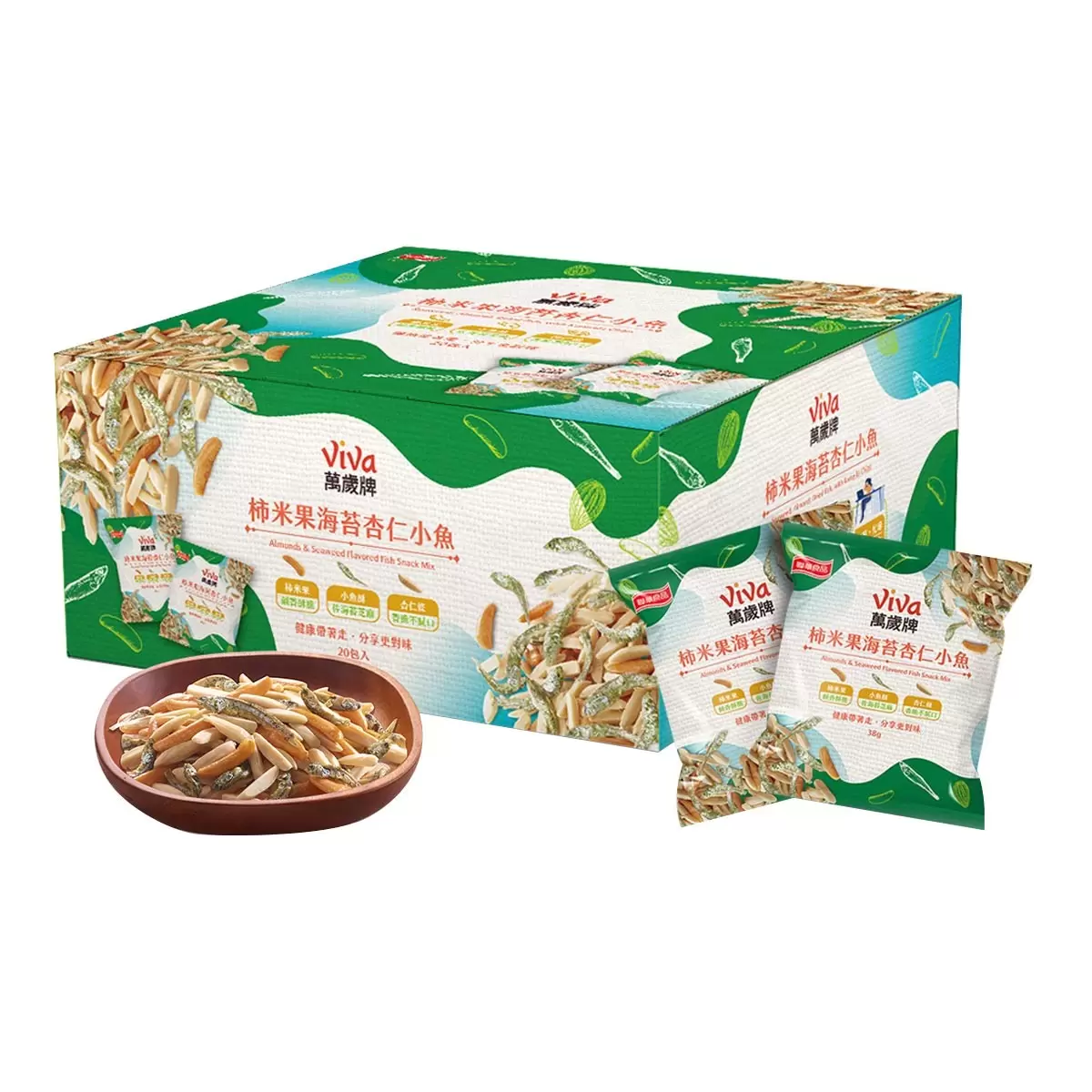 Ikan Almond Rumput Laut Mazola Kakimiko 38g X 20 pcs