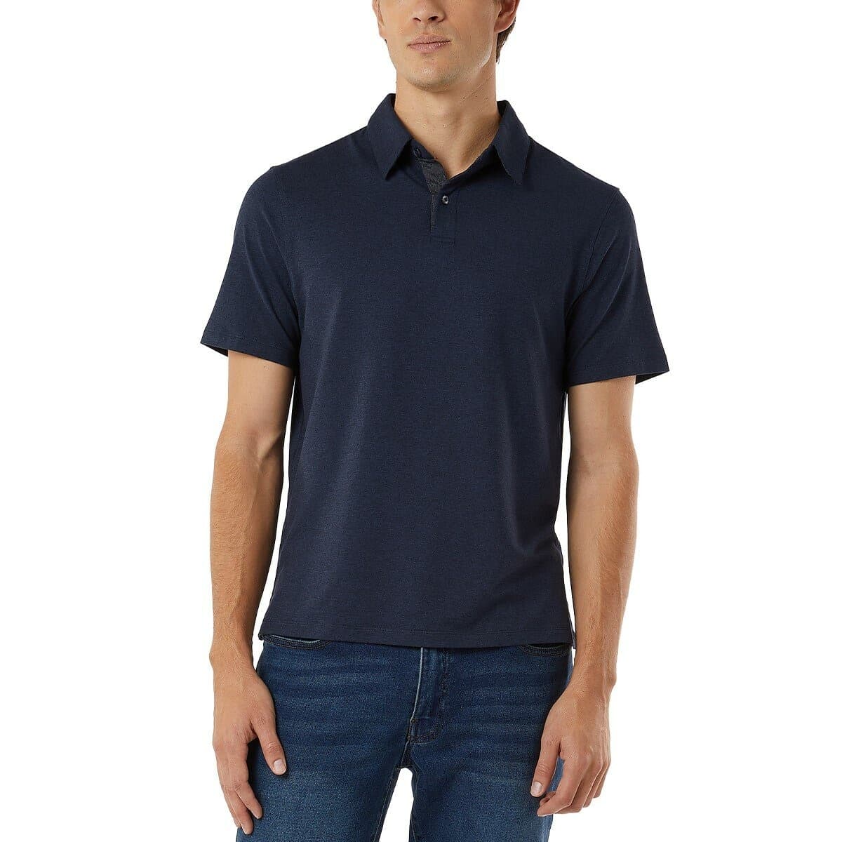 32 Derajat Kemeja Polo Lengan Pendek Pria Peregangan Navy L
