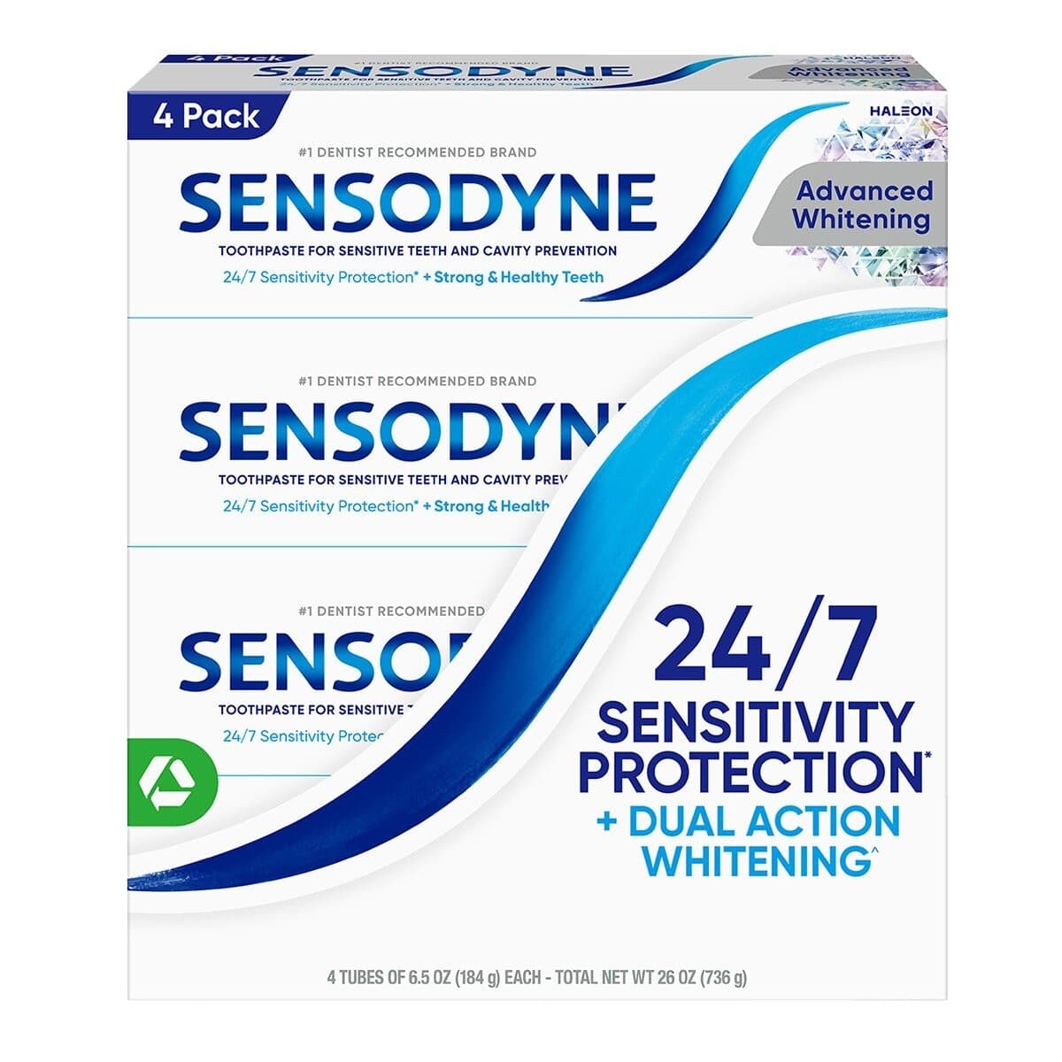 Sensodyne Toothpaste Anti-allergi Long-lasting Formula White Brightening 184 gram x 4 pcs