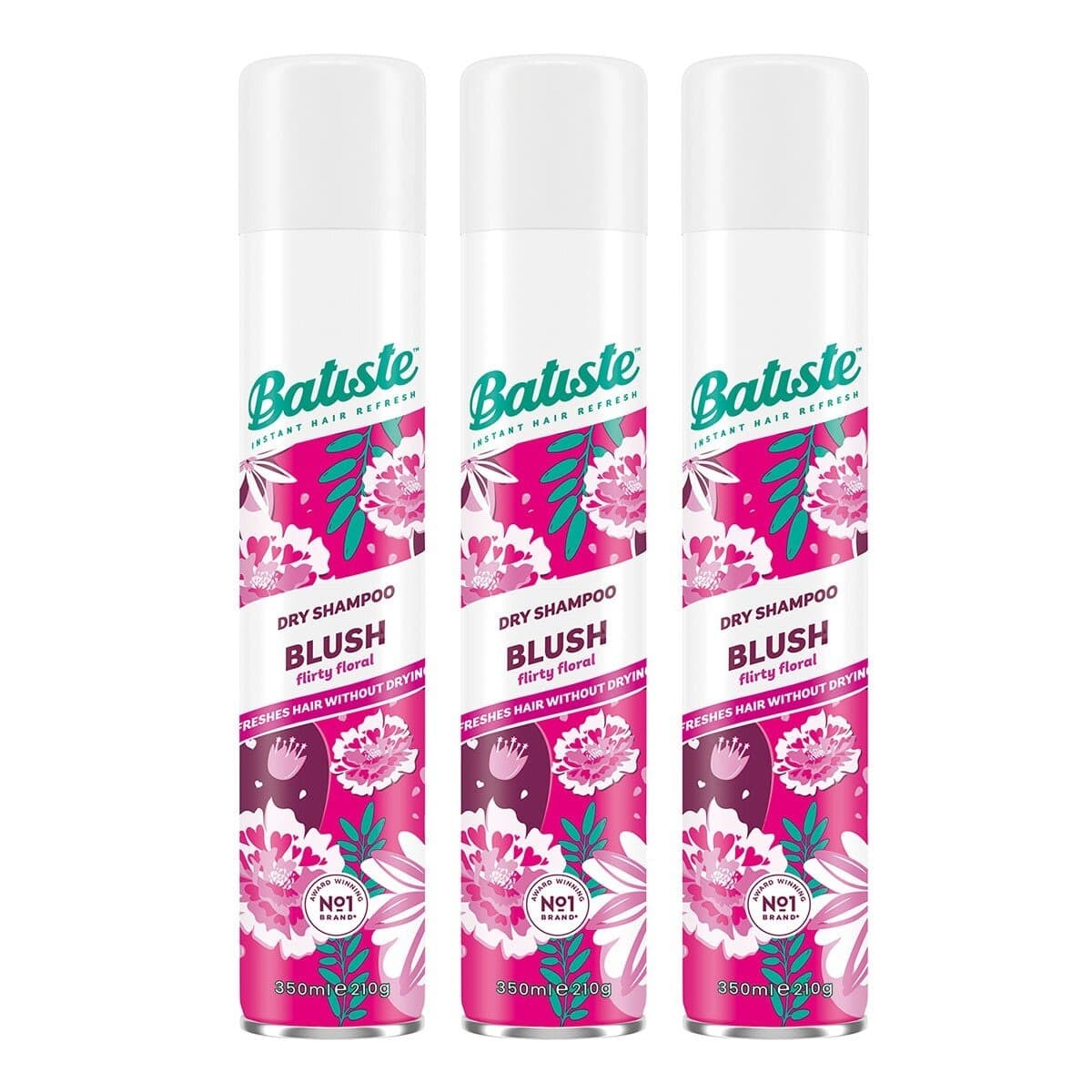 Batiste Dry Shampoo Wewangian Lembut 350 ml X 3 Botol