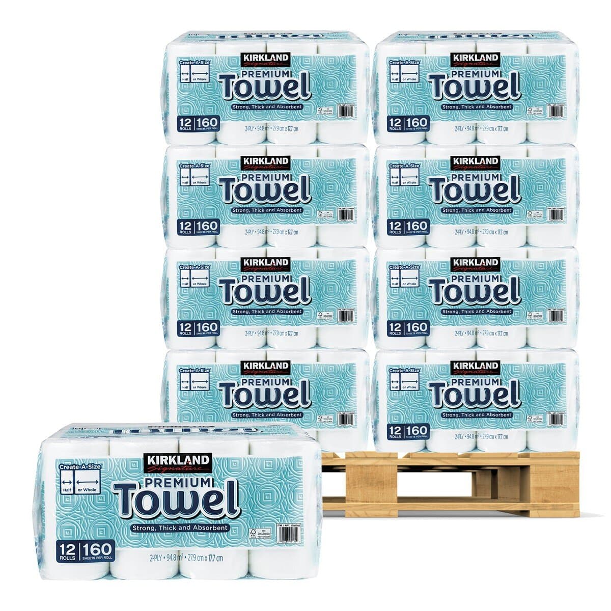 Kirkland Double Layer Tearing Kitchen Paper Towels 160 lembar x 12 roll x 24 unit