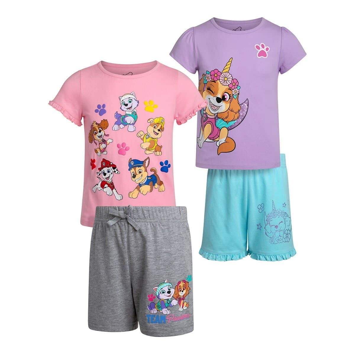 Set Celana Pendek Lengan Pendek Anak Karakter PAW Patroli (Perempuan) 7T