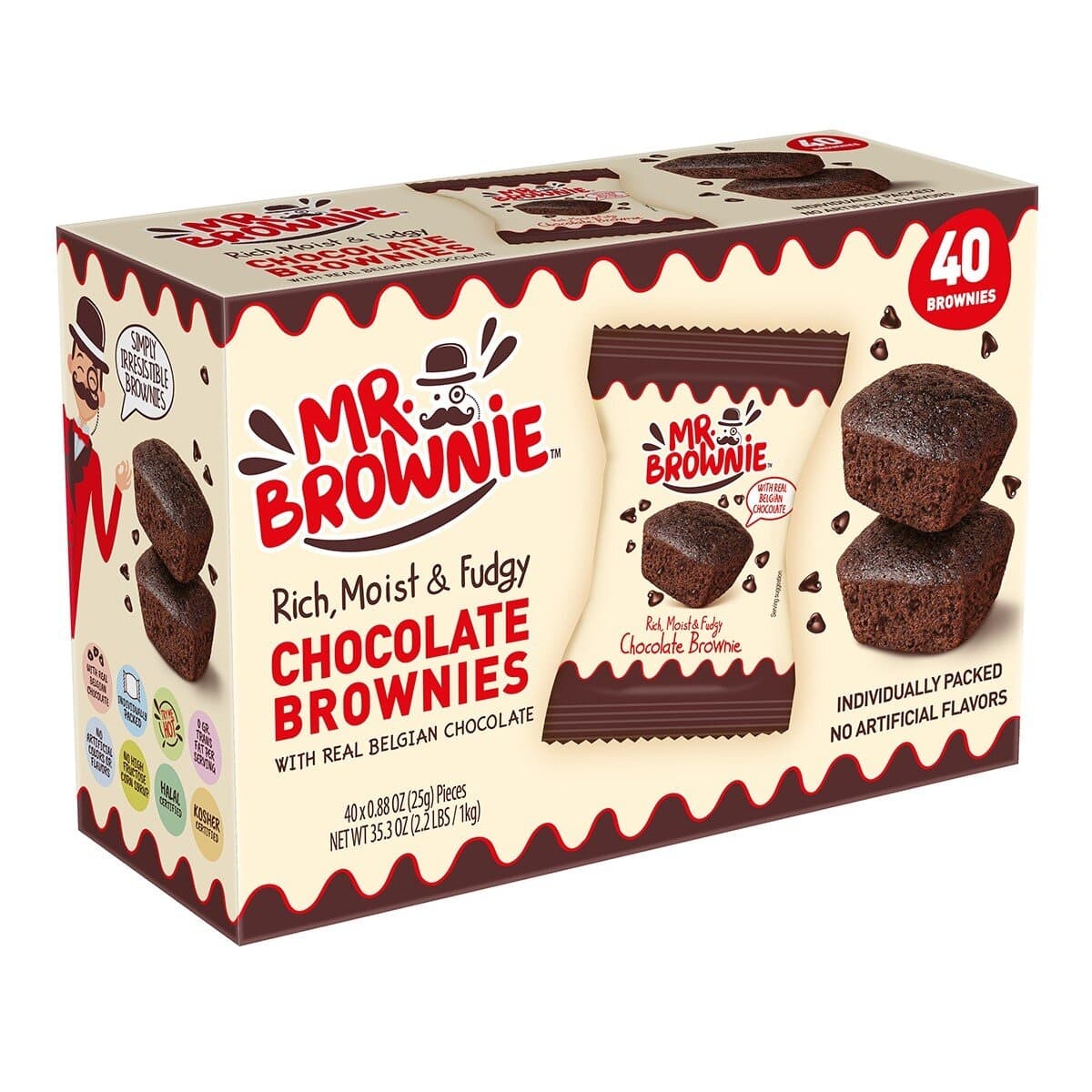 Mr. Brownie Brownies Cokelat 40 pcs