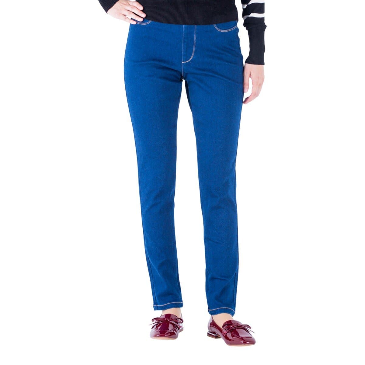 Legging Wanita Dengan Bulu-Bulu Ching Shi Biru Gelap L