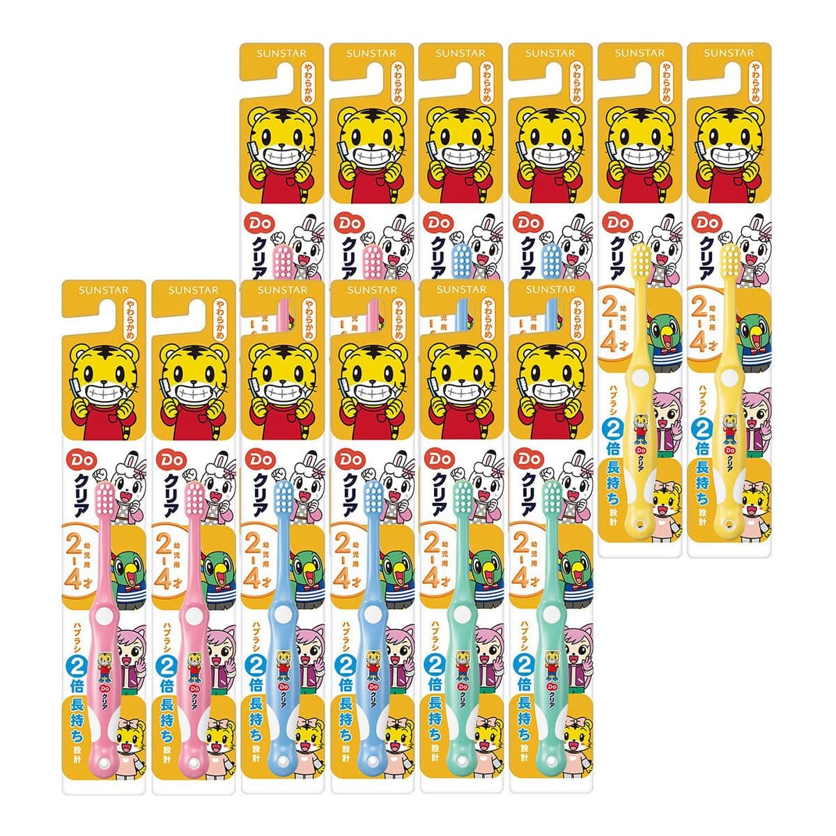 SUNSTAR Sikat gigi karakter Doraemon untuk anak usia 2-4 tahun X 12 unit