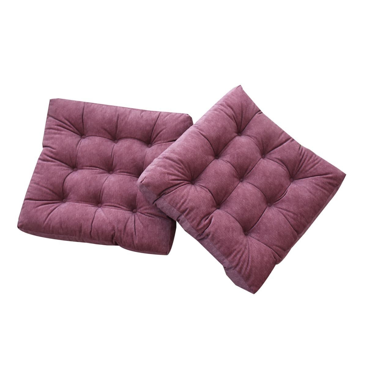 CASA Set Tempat Duduk Sederhana 2 pcs 55 cm X 55 cm X 8 cm Merah Tua