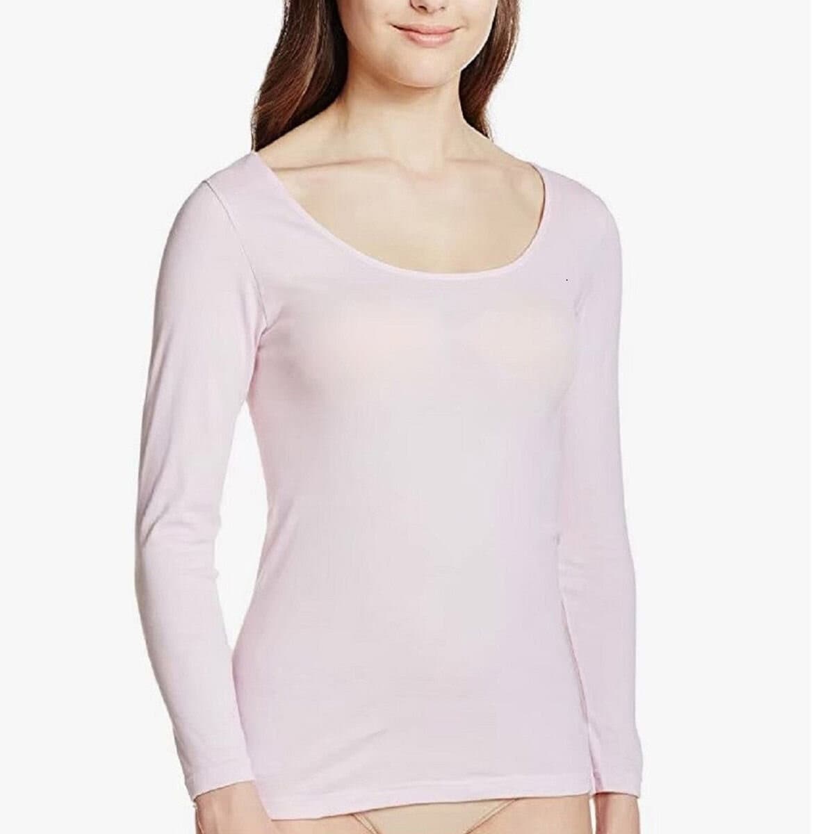 Junshi women's long sleeve undershirt pink M