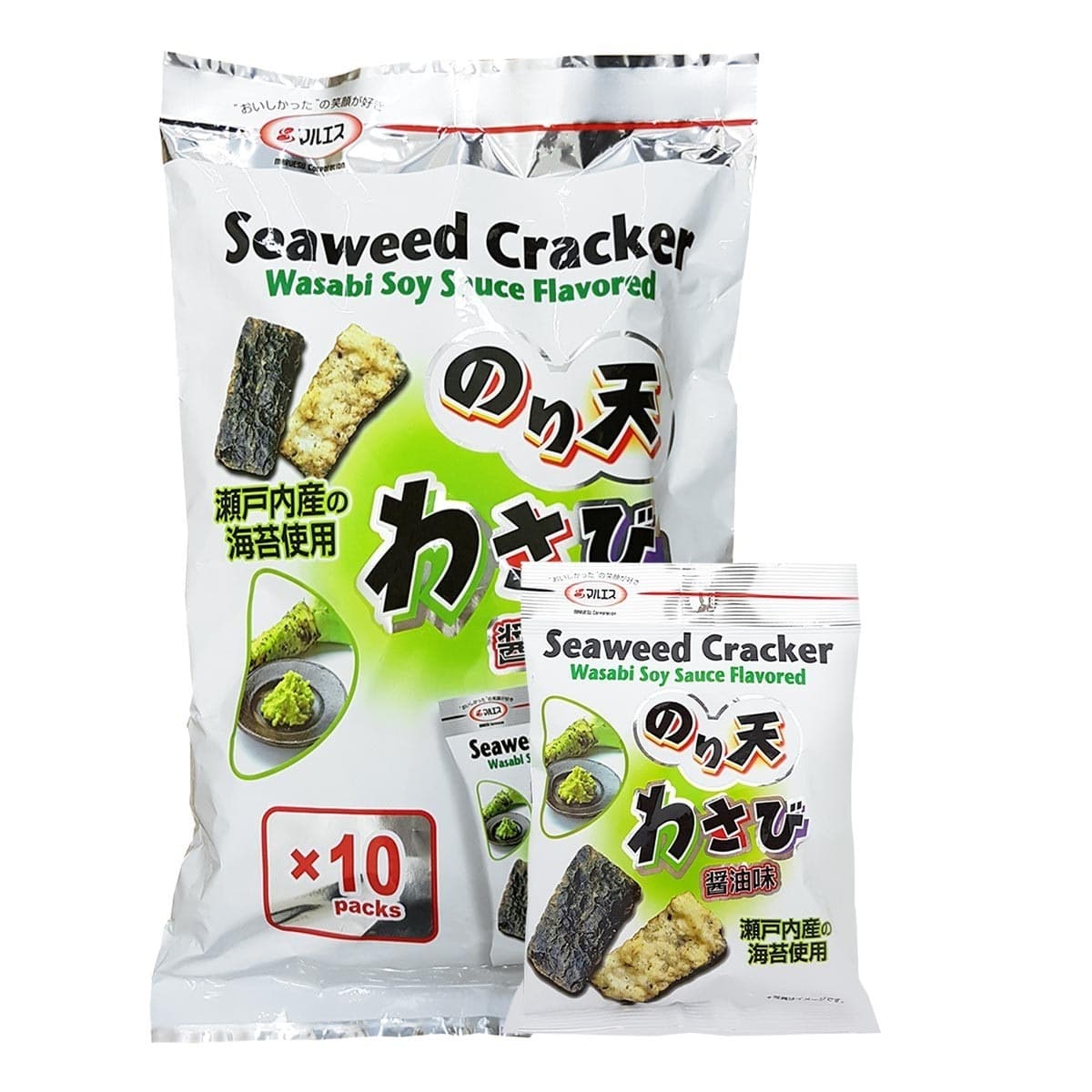 Maruesu Krupuk Nori Dengan Saus Kecap Pedas 24 gram x 10 Sachet