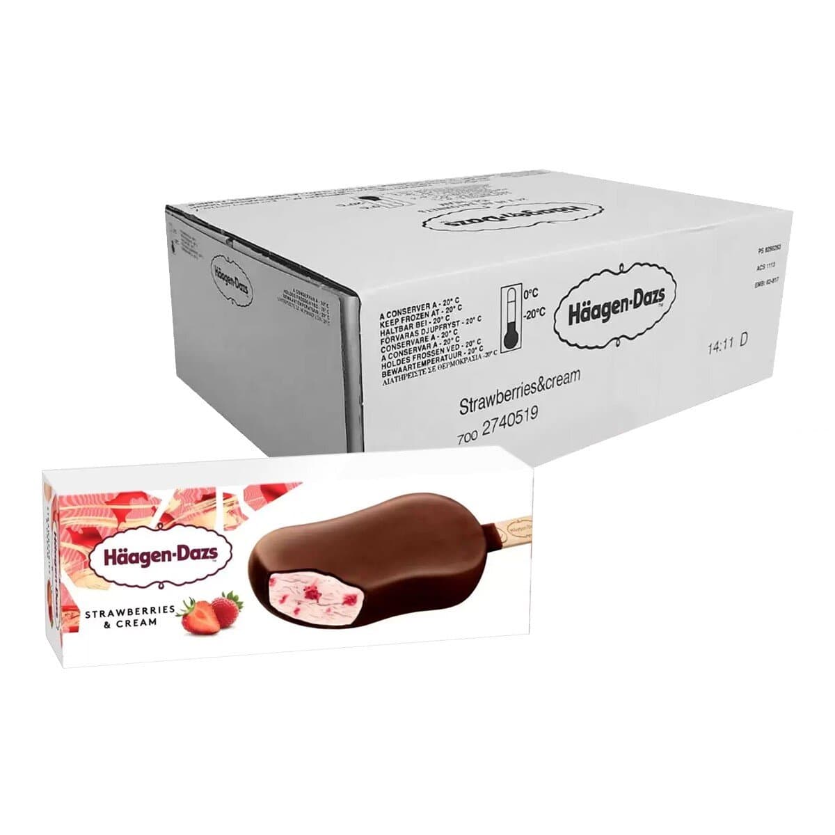 Haagen-Dazs Strawberry Ice Cream 80 mililiter X 24 Pcs