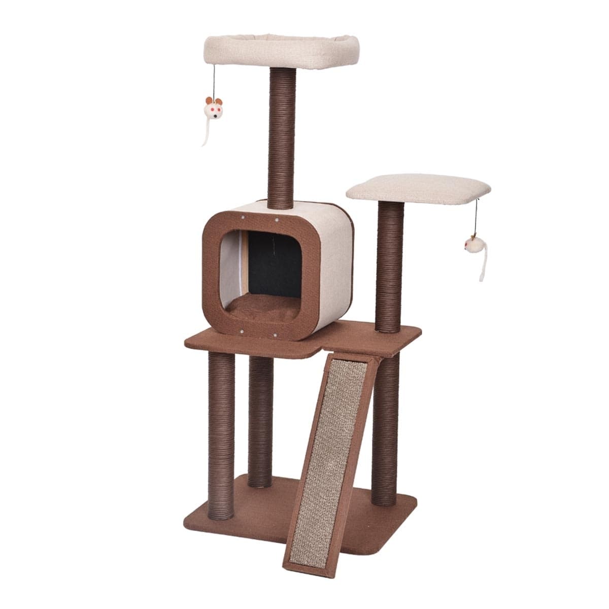 Petpals Mainan Kucing Empuk Dengan Lantai Bermain Empat Tingkat