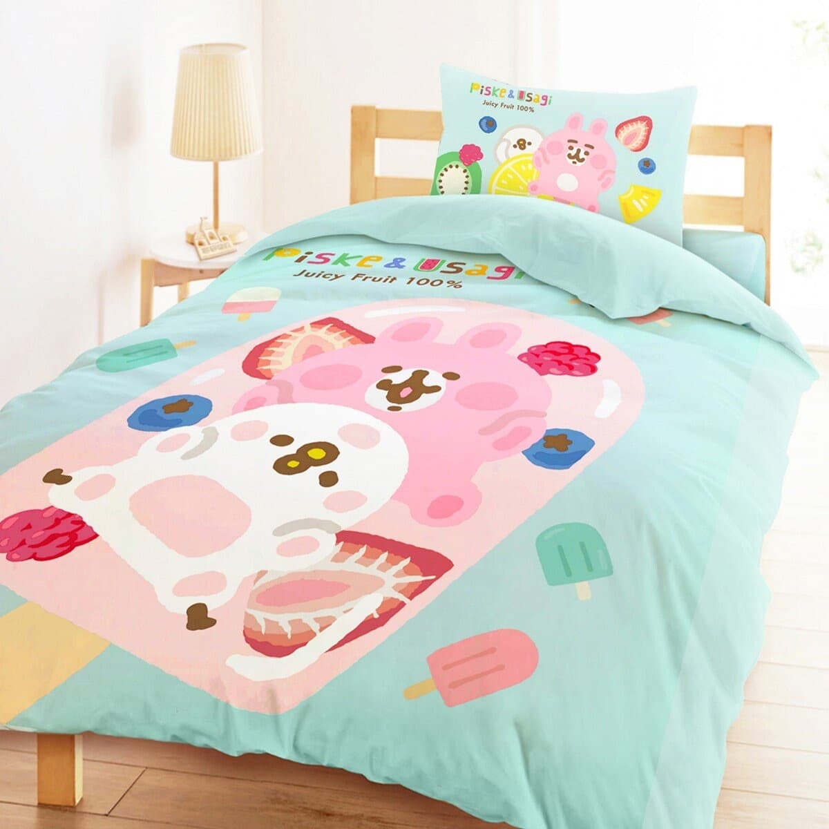 MIT Combed Cotton Single Bed Bag Double Twin Duvet Cover Set 3 Hewan Kecil Kanahera's Fruit Popsicle