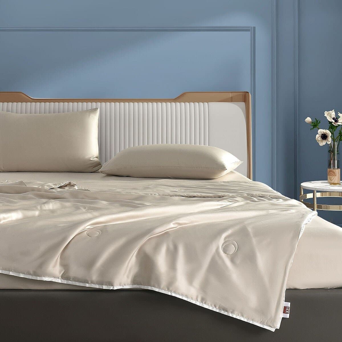 Don Home Sheet Cover Pasangan Rayon Solid Coklat Muda 180 cm x 210 cm