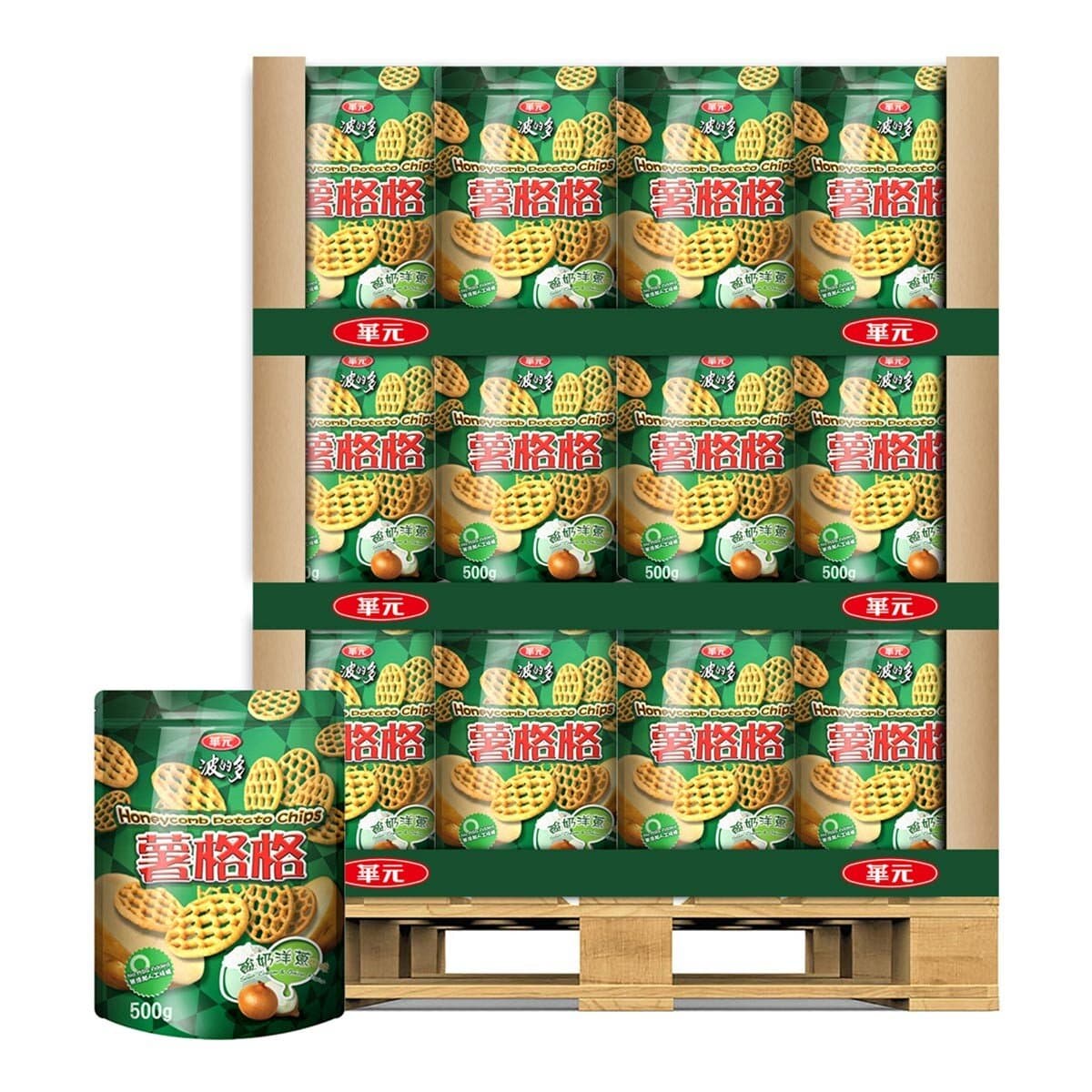 Wah Yuen Potato Goggle Yoghurt Rasa Bawang 500g X 120pcs