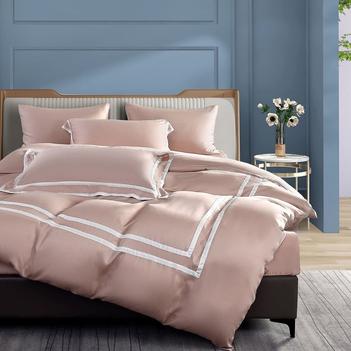 Don Home 300 Thread Count Lyocell Solid Double Use Bed Cover 182 cm x 212 cm Ungu Muda