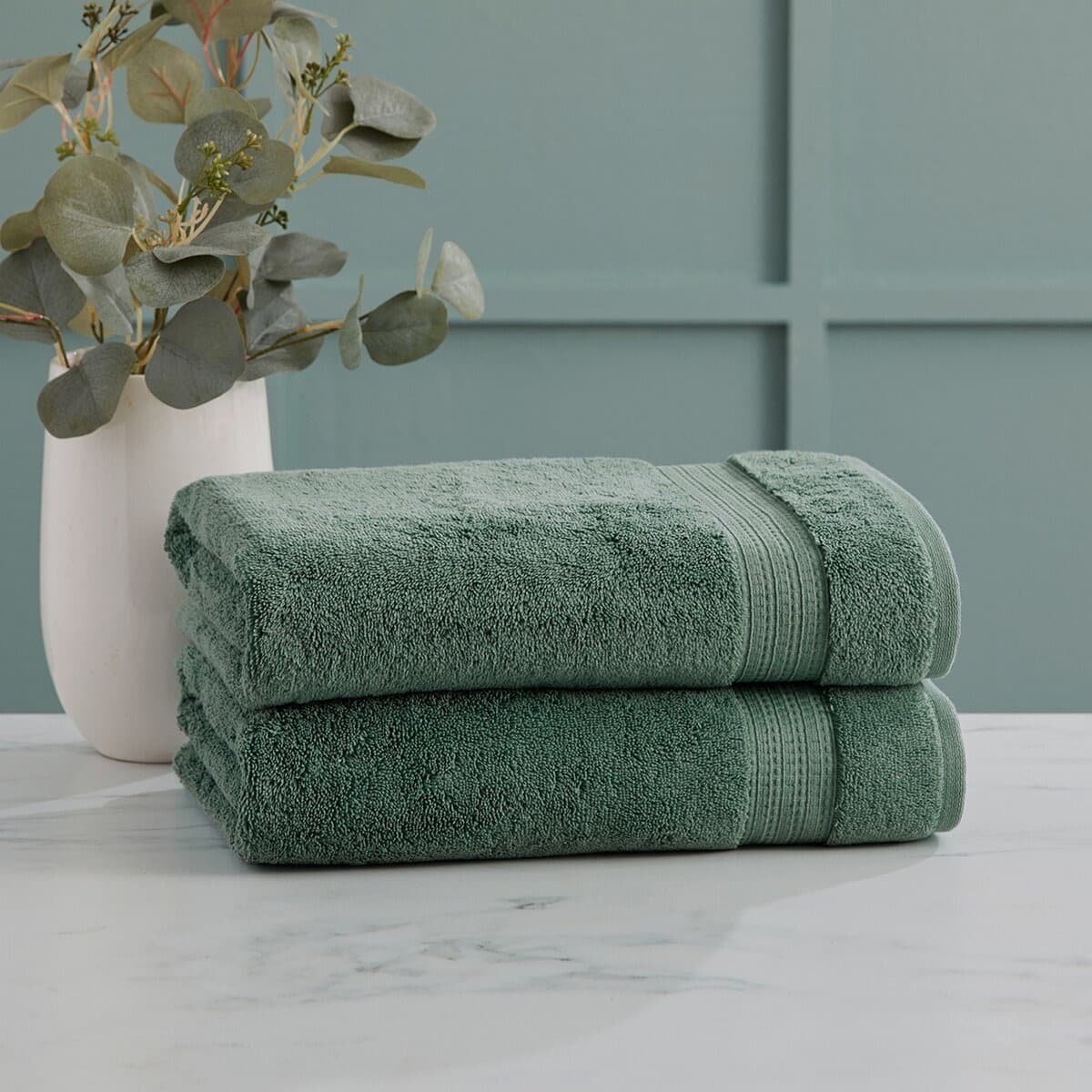 Purely Indulgent Handuk Cotton India 76cm x 147cm Hijau