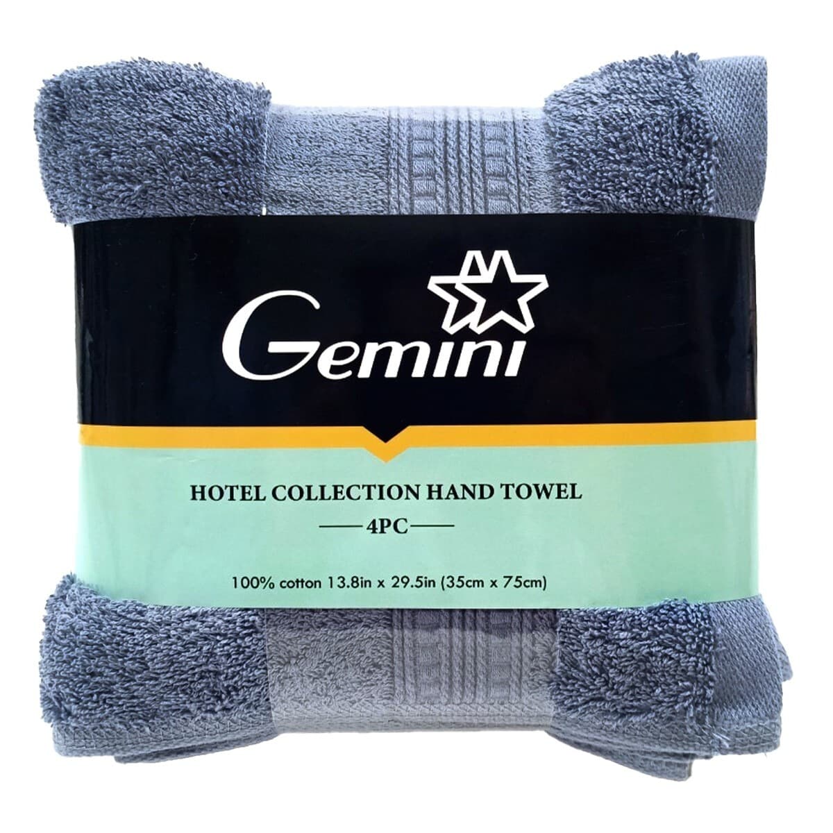 Gemini Hand Towel Set 4 Lembar Ukuran 35cm X 75cm Biru