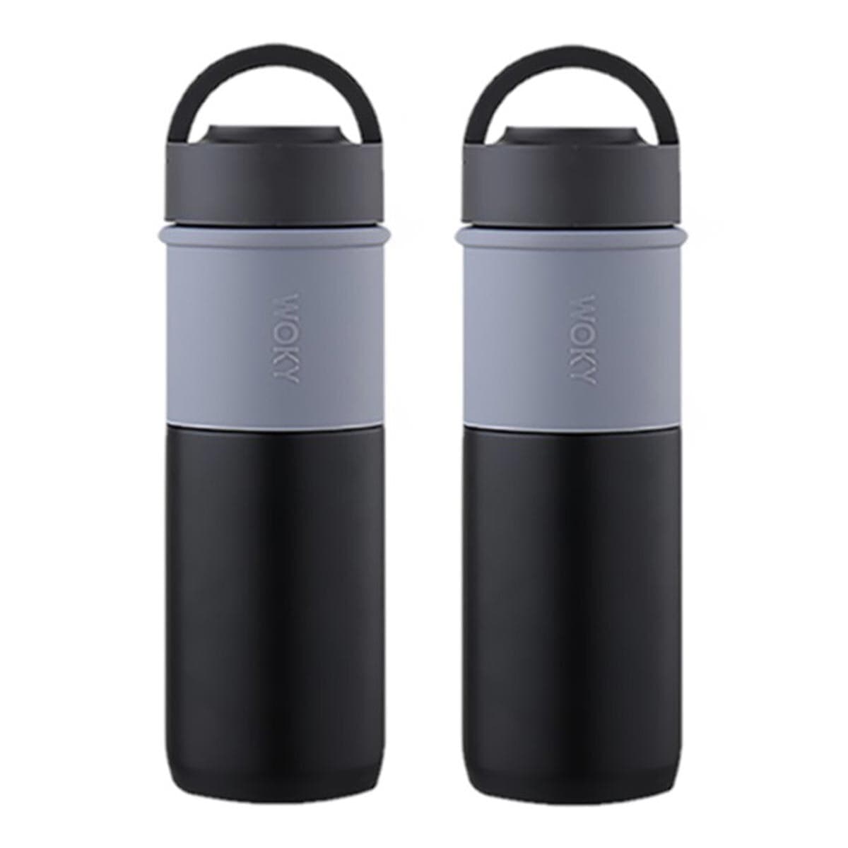 Set Cup Stainless Anti Panas WOKY Vokitchen 500ml X 2 Potong Hitam