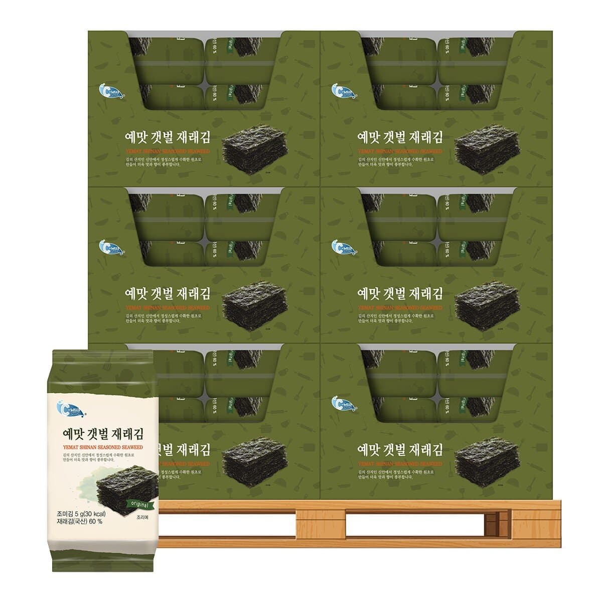 C-WEED SNACK Korea Salt Roasted Seaweed 5 gram X 30 pcs X 72 box