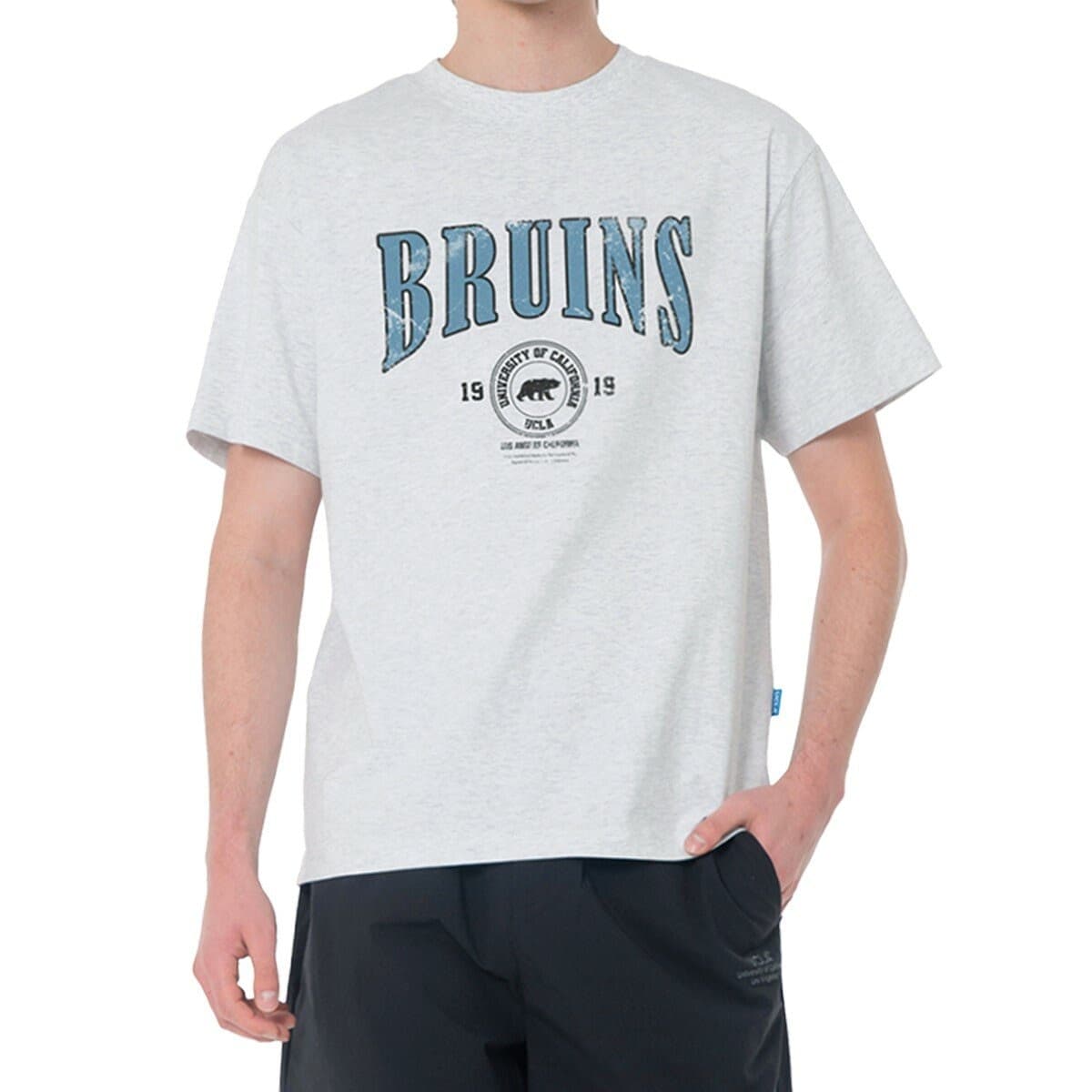 UCLA Baju Atasan Lengan Pendek Putih Abu-abu Ukuran M