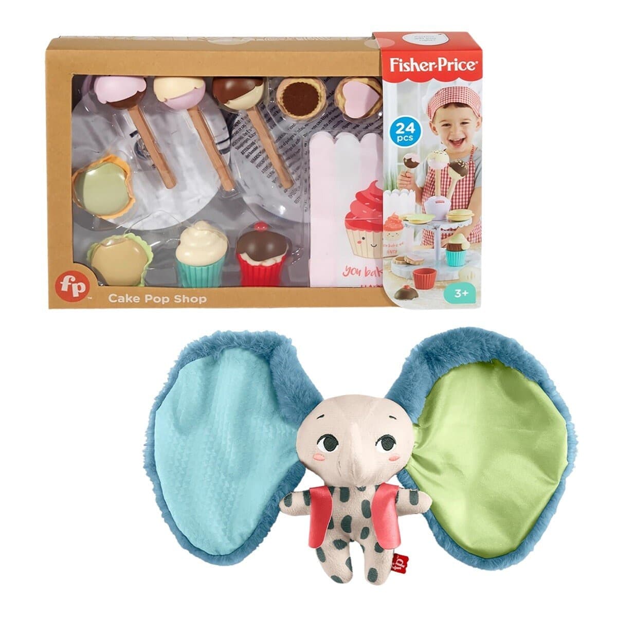Fisher-Price Permainan Pakaian Koki / Lebih dari 3 Tahun + Boneka Gajah Imut / Lebih dari 3 Bulan