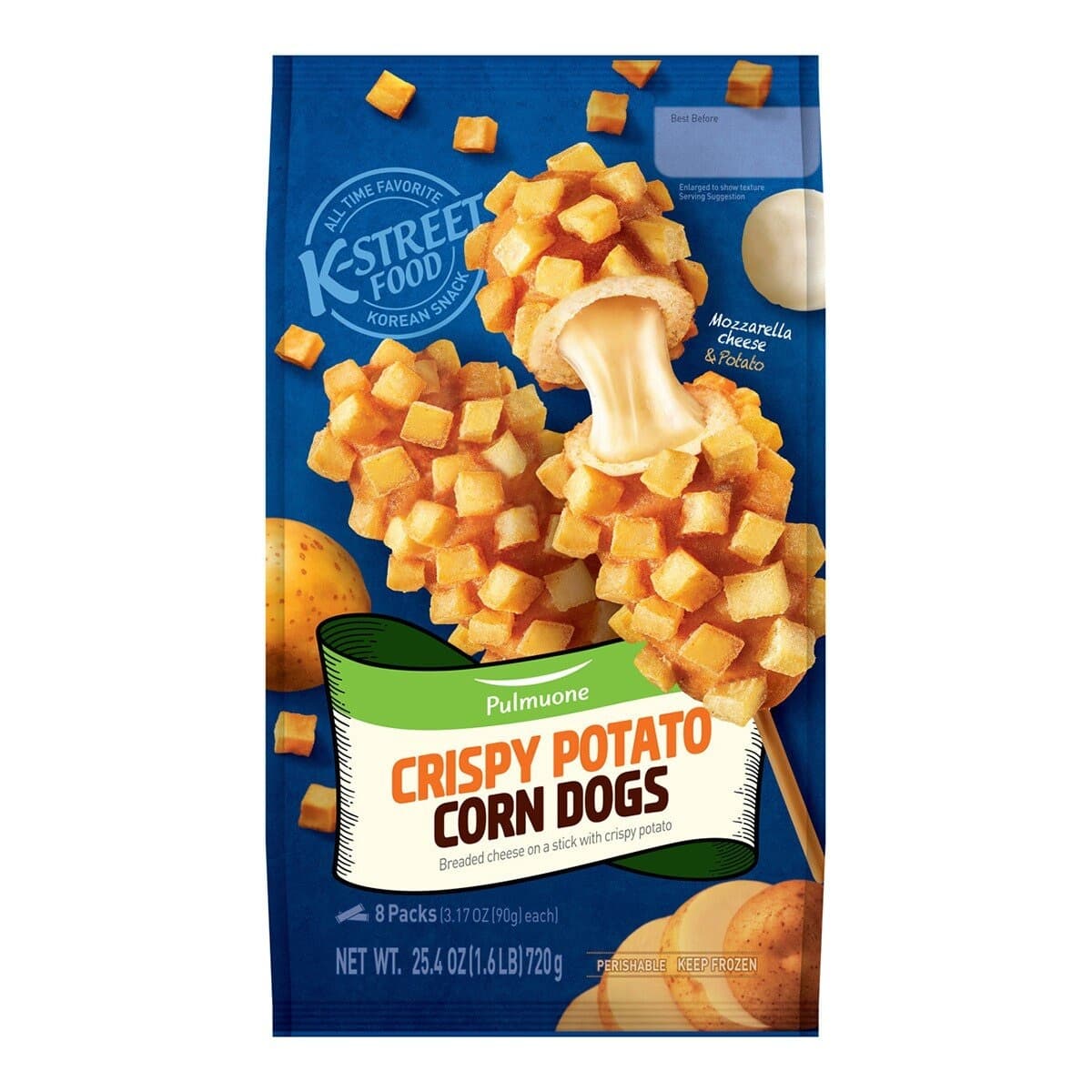 Hotdog Keripik Jagung Korea Beku dengan Keju 90 Gram x 8 Buah