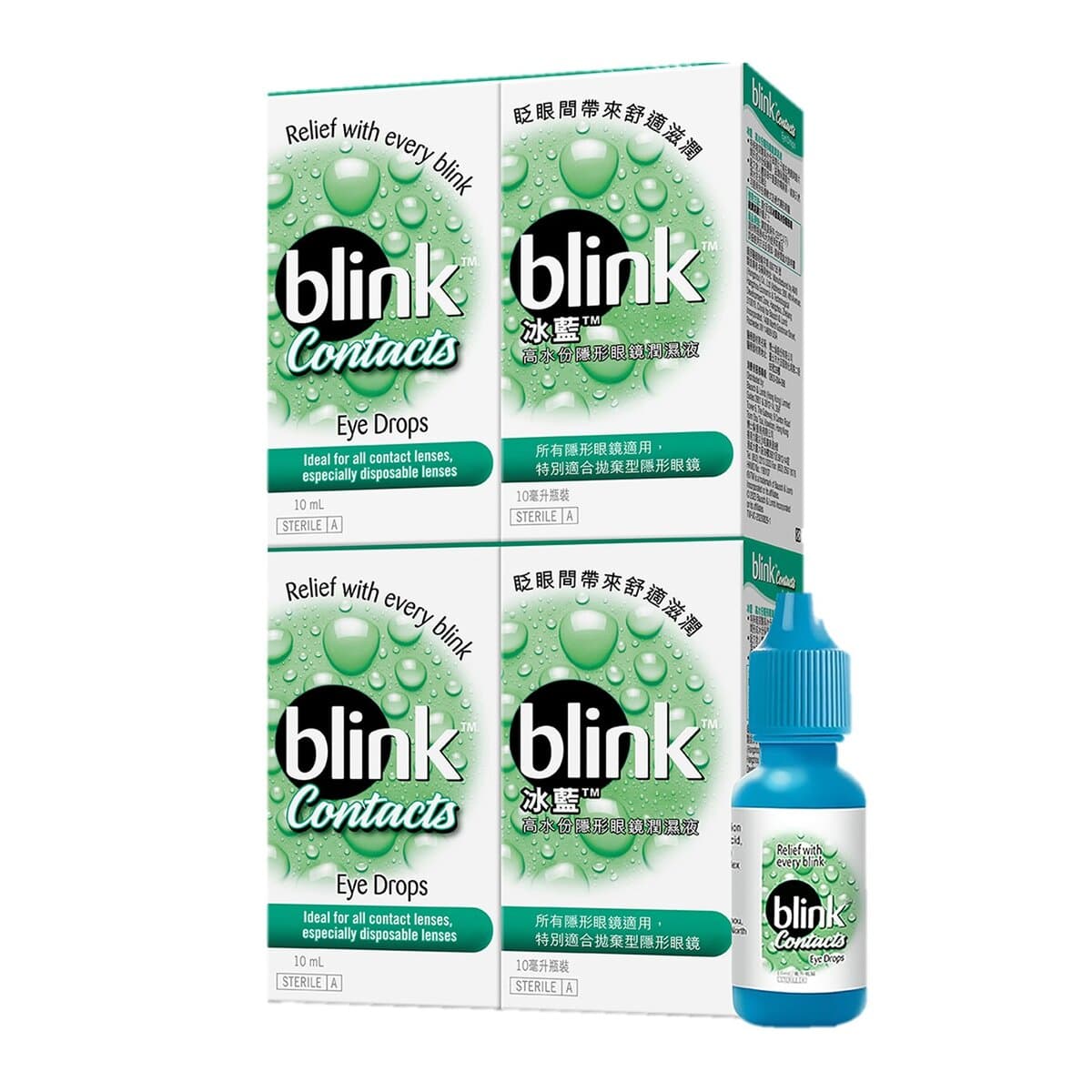 Blink Eye Lens Humidifier Liquid Biru Dingin 40 mililiter (10 mililiter X 4 botol)