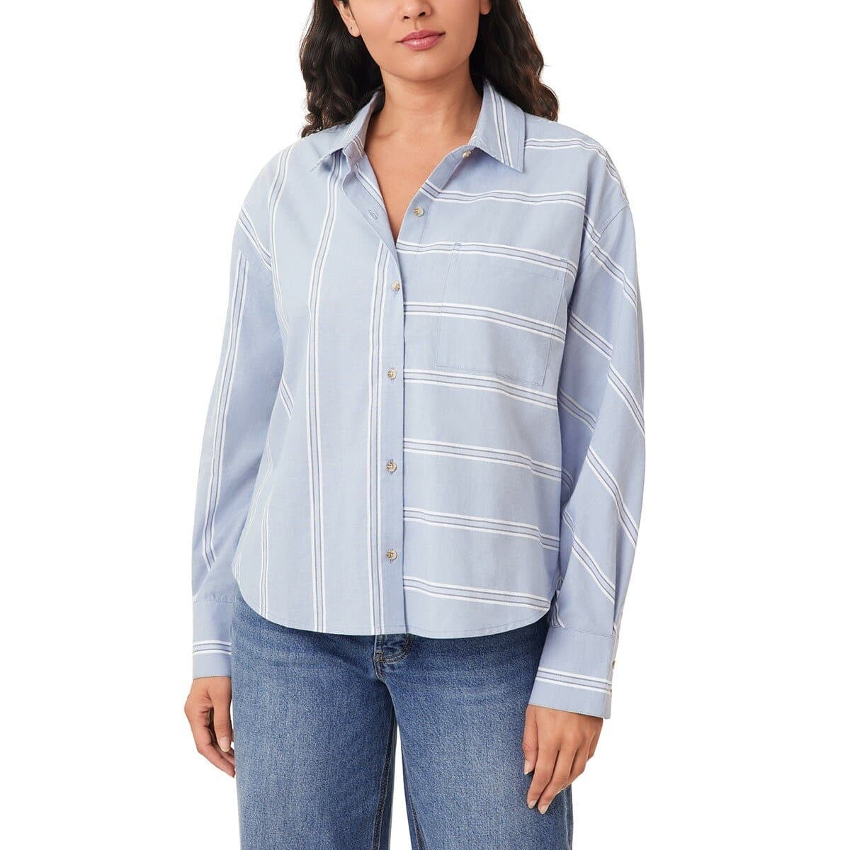 Scotch & Soda Atasan Wanita Lengan Panjang Biru Ukuran XL