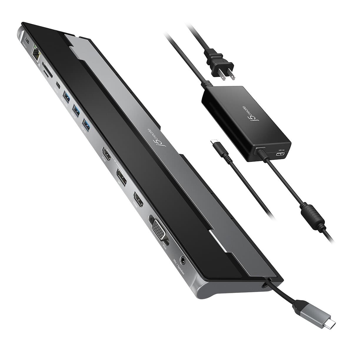 J5create Docking Station Multifungsi 13-in-1 + Power Supply 100W JCD543P