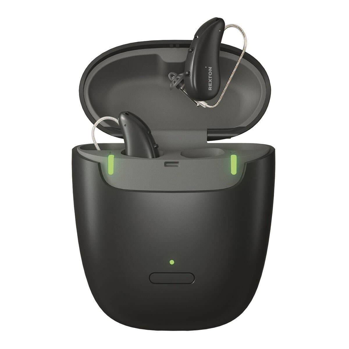 Pasangan Alat Bantu Dengar Rexton Reach R-Li T RIC Dengan Pengisi Daya Perjalanan