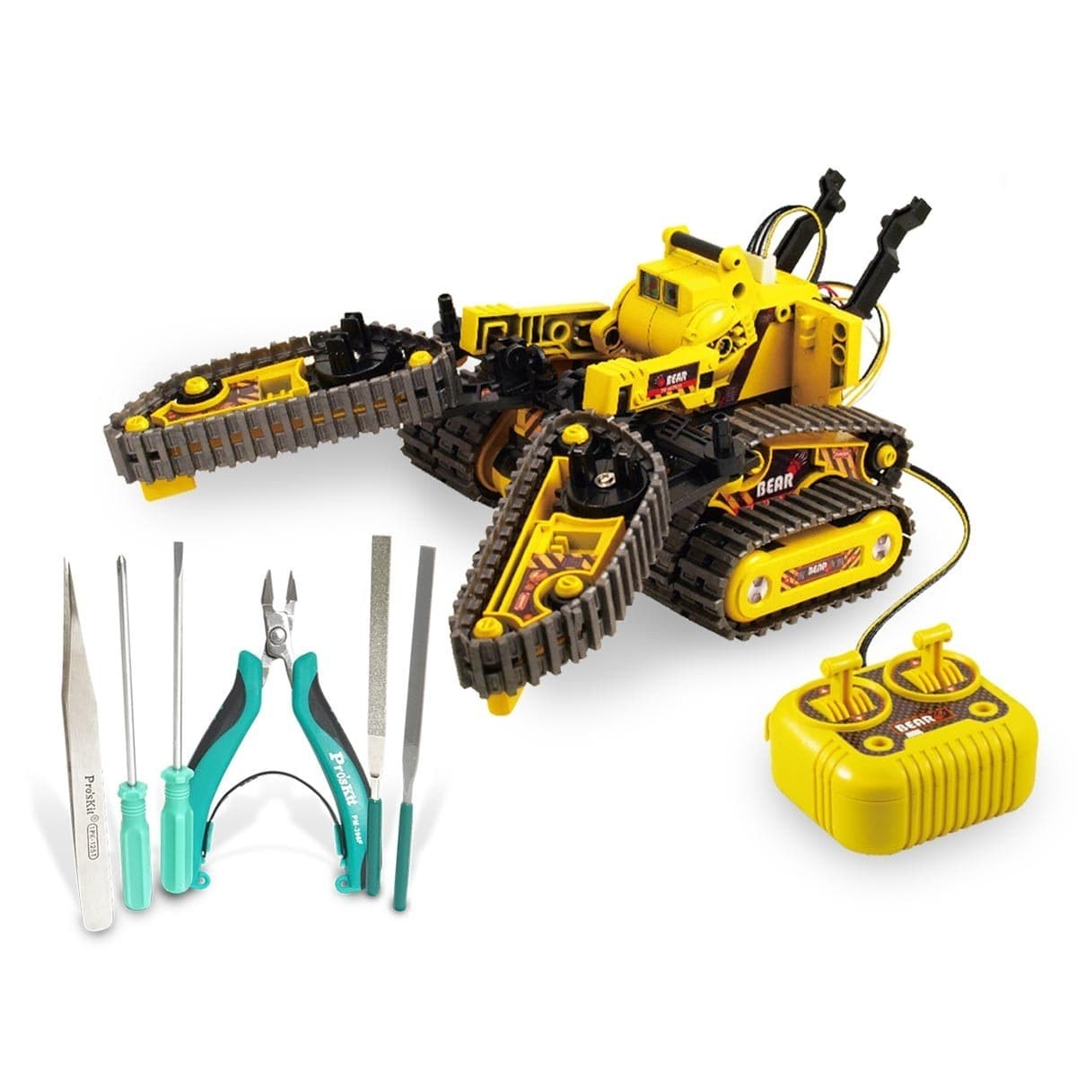 Pro'sKit set peralatan konstruksi transformable tank 3 in 1 dengan alat / untuk usia 13 tahun ke atas