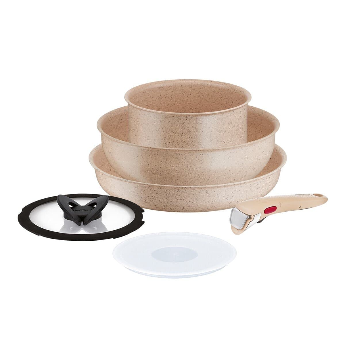 Set Peralatan Memasak Tefal Prancis Wonder Chef 6 Potong Termasuk Tutup Warna Coklat Muda