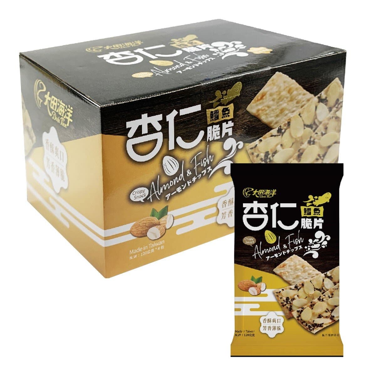 Daitian Laut Kerapu Almond Crispy Chip 120 gram x 4 Buah