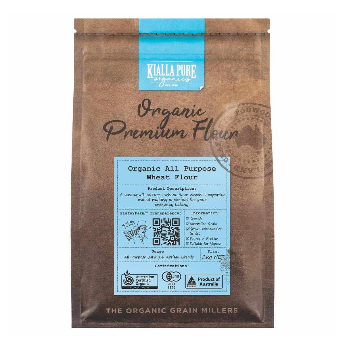 Kialla Pure Tepung Terigu Organik Sedang 2 Kilogram