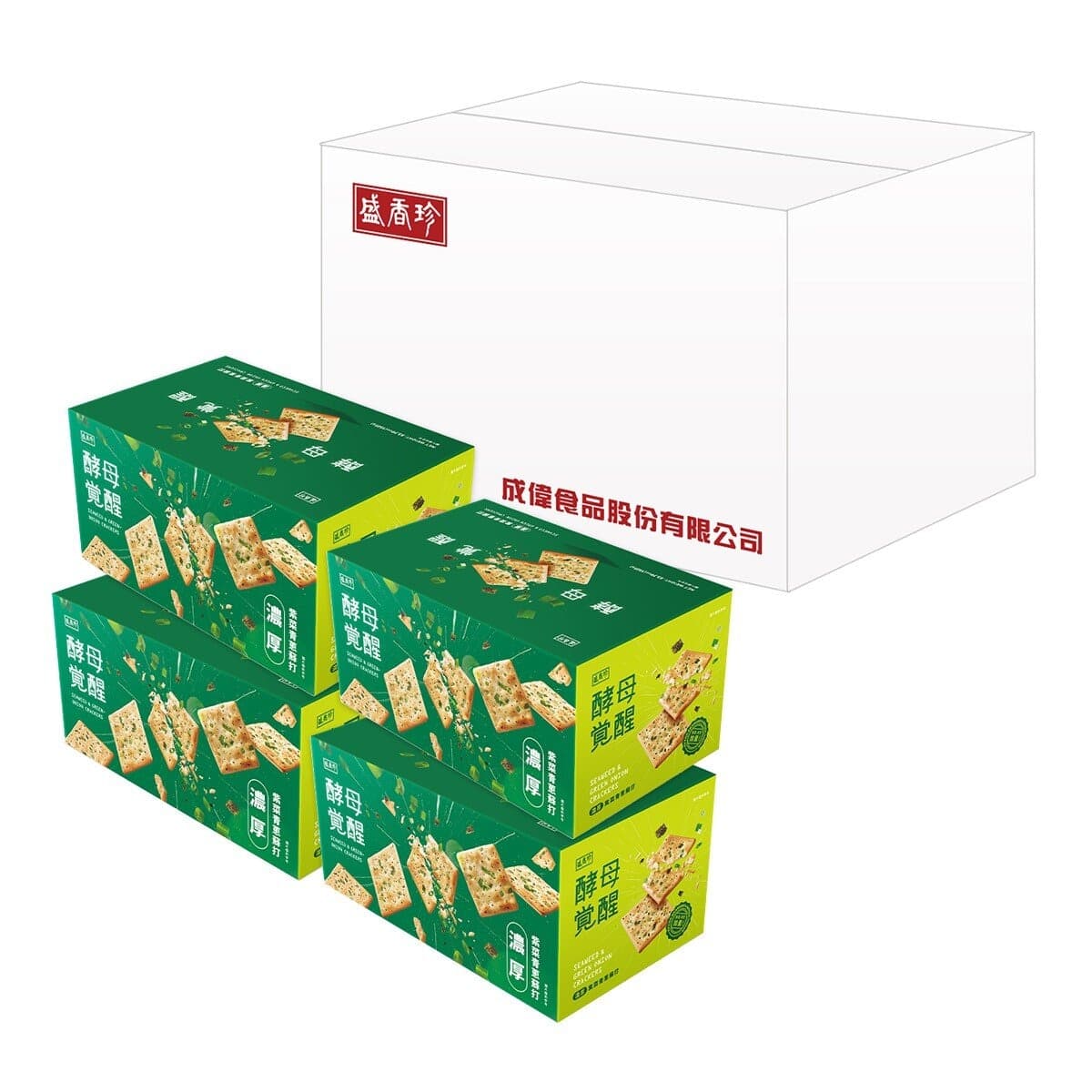 Roti Soda Khas Rasa Nori & Bawang Daun Sheng Xiang Yeast Awakening 1525 Gram x 4 Kotak