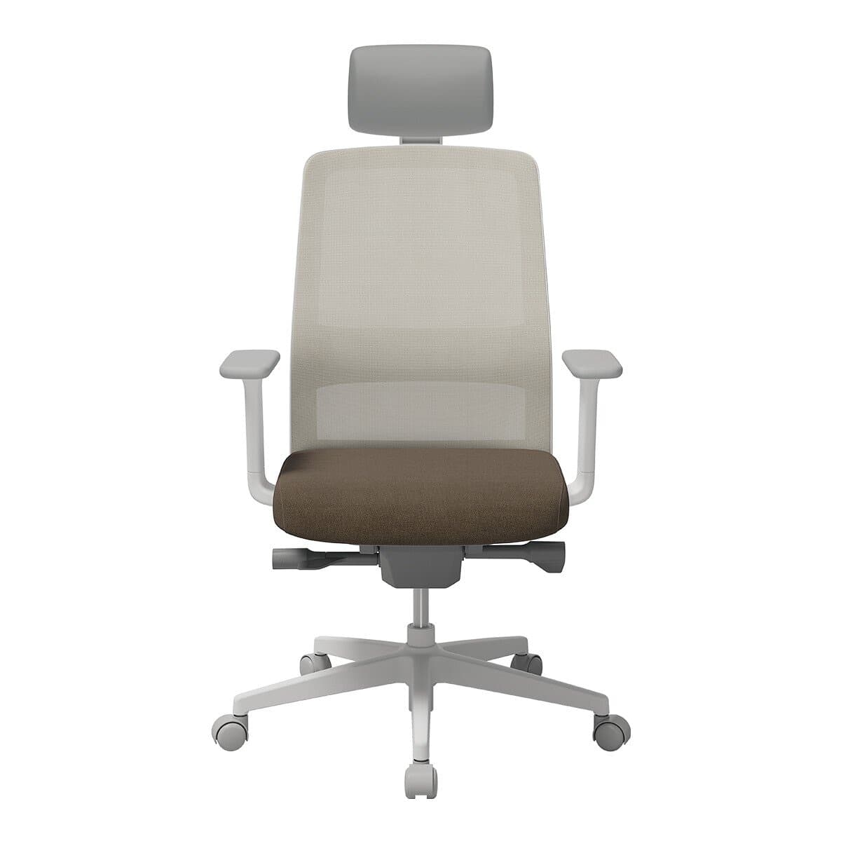 Sidiz Kursi Kantor Ergonomis Mesh Coklat Abu