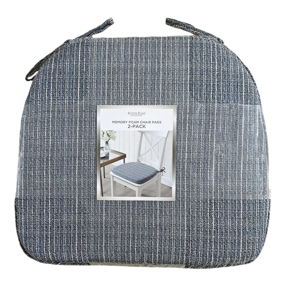 Sutton Place Pelapis Kursi Bantal Memory Foam X 2 Set 40 cm x 45 cm Biru