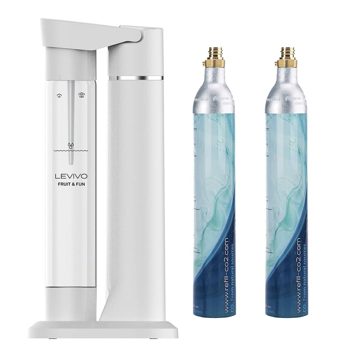 Levivo Water Carbonation System Botol Gas X 2 + Botol Air X 1 Putih