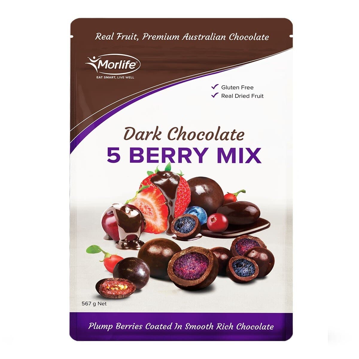 Morlife Mixed Berry Filled Black Chocolate 567 gram