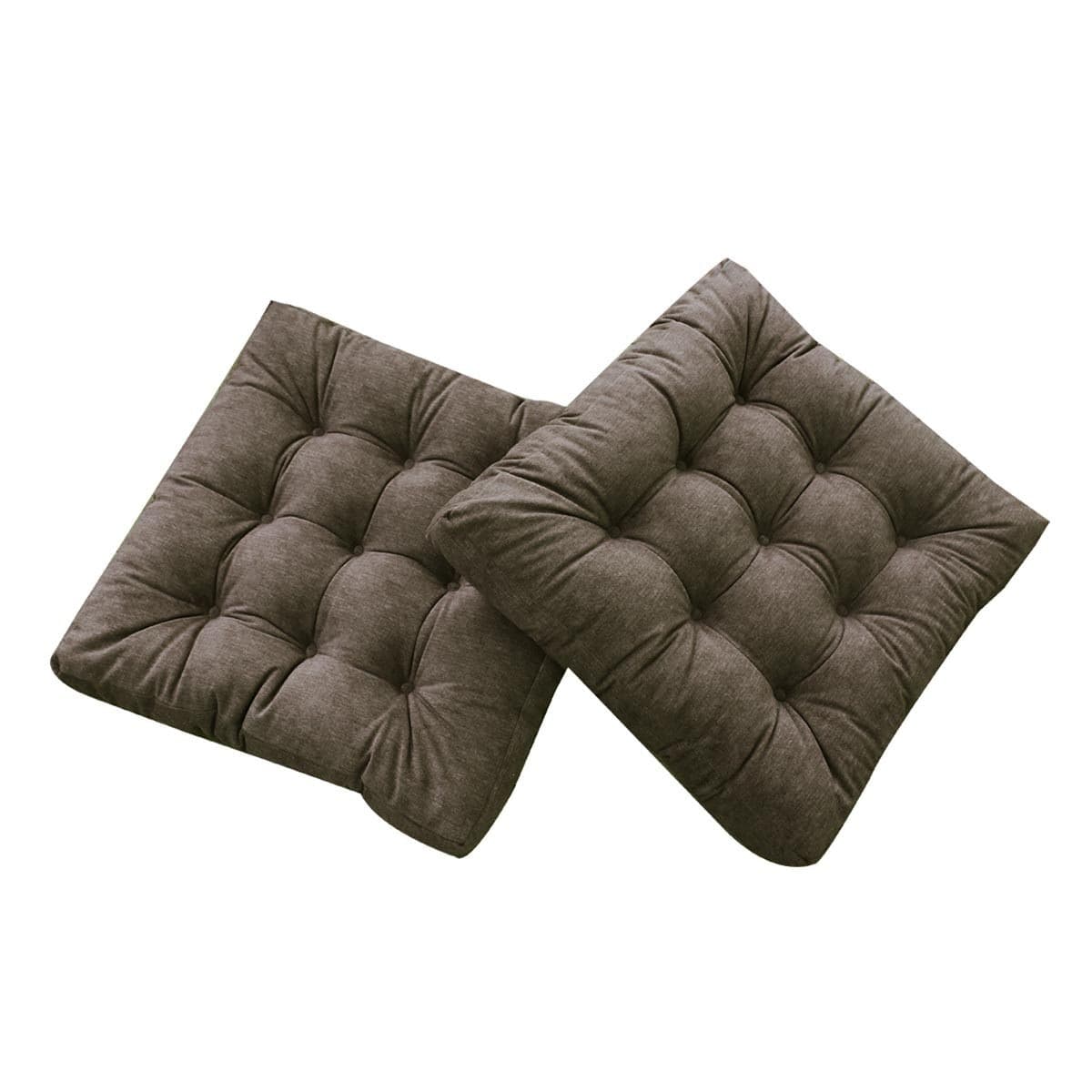 CASA Set Tempat Duduk Sederhana 2 pcs 55 cm X 55 cm X 8 cm Kopi