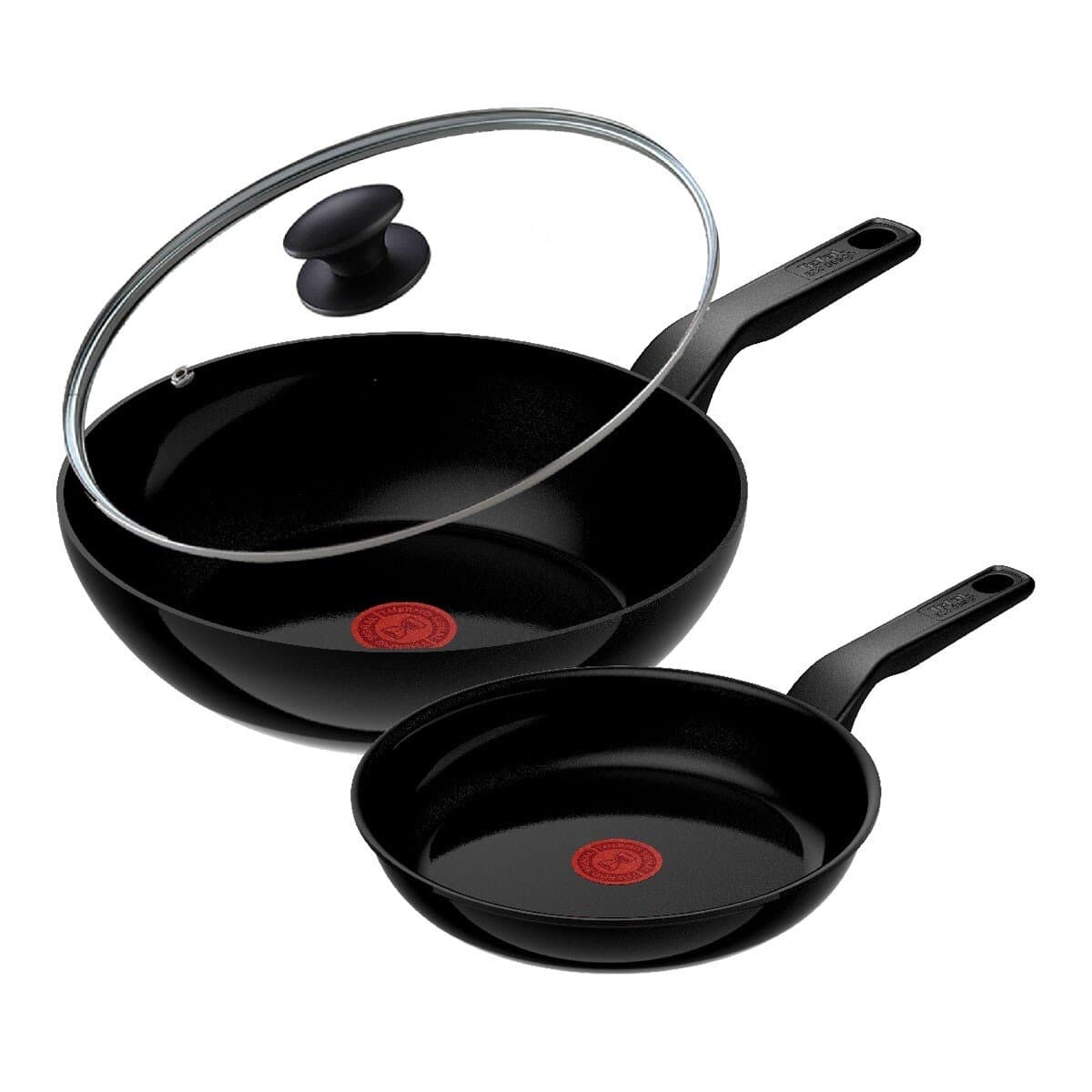 Tefal Green Living Series Non-Stick Cookware dengan Tutup Kaca 3 Set Hitam Onyx