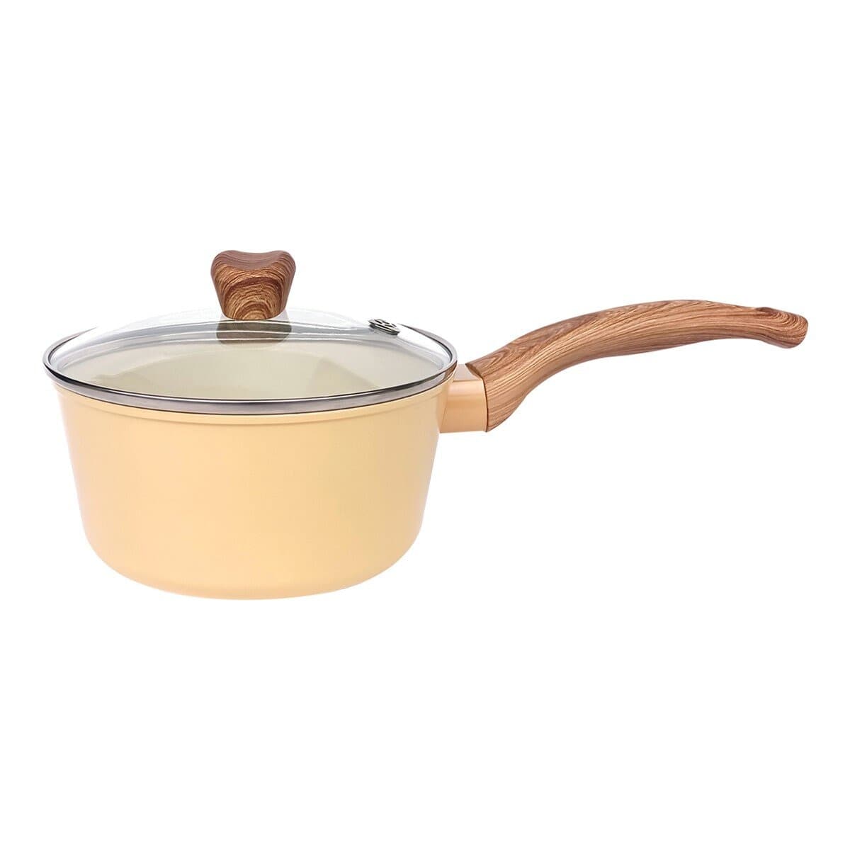 Neoflam Reverse Seri Panci Teflon Tanpa Lapisan Pegangan Satu Tangki Termasuk Tutup Kaca 18 cm 1,9 liter