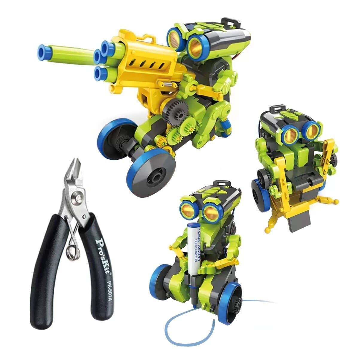 Pro'sKit Kit Robot Kode Tombol 3-in-1 Dengan Pemegang / Untuk Usia 8 Tahun Ke Atas